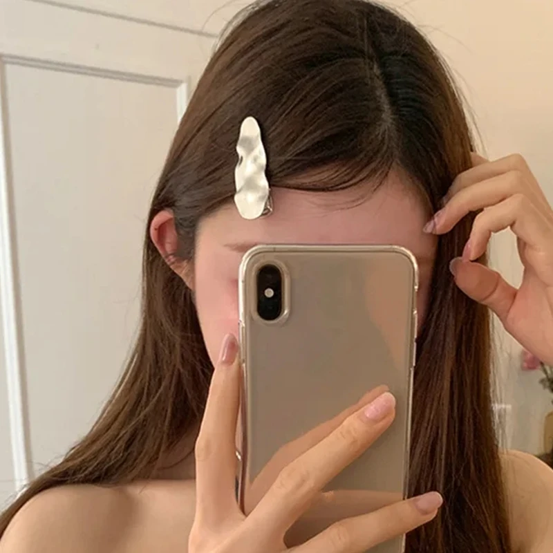 Pince à cheveux en alliage narminimaliste pour femmes, pince à frange latérale, pince à ressort métallique, personnalité de la mode, accessoires