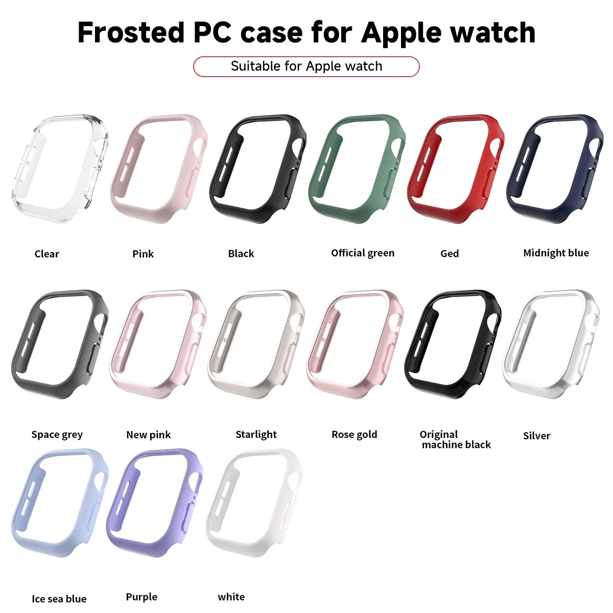 Matte Hard PC Cover for Apple Watch 10 42/46mm Protective Bumper Hard PC Frame Protector Case for iwatch Series 10 46MM 42MM