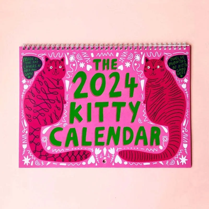 

2024 Kitty Calendar Wall Calendar Pink Cat 12 Months Daily Planner Calendar Sturdy Paper Home Decora for Gift Perfect Calendar
