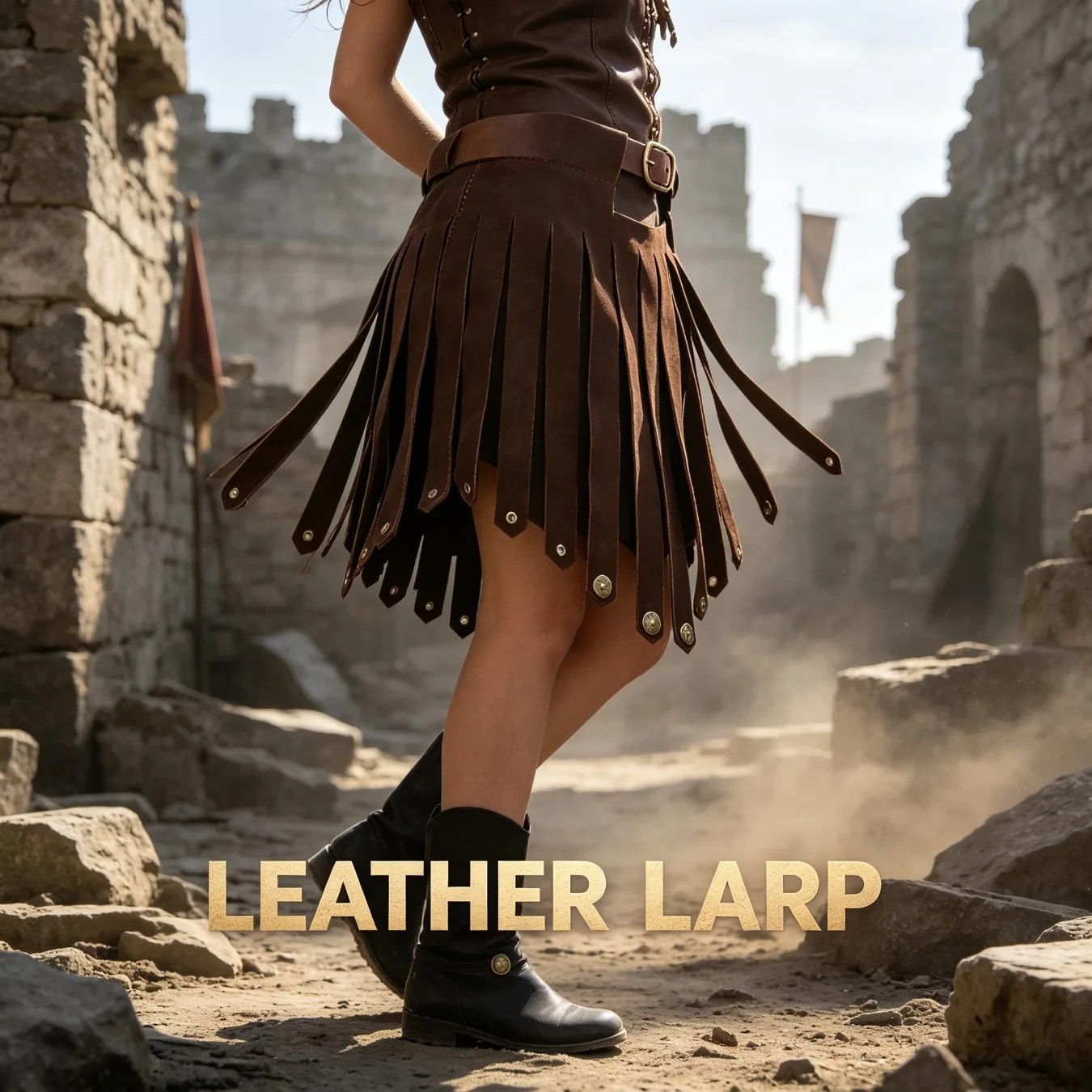 Medieval Armor Skirt Vintage Leather Viking Renaissance Roman Apron LARP Events and Stage Parties
