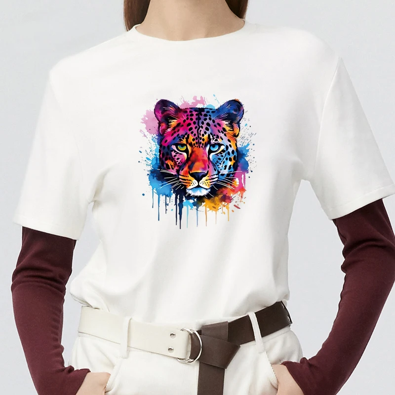 1/6pcs Colored Animal Heat Sticker On T-shirt DIY Washable Iron On Transfer For Clothing Patch On Clothes Tiger, Lion, Fox,Bear