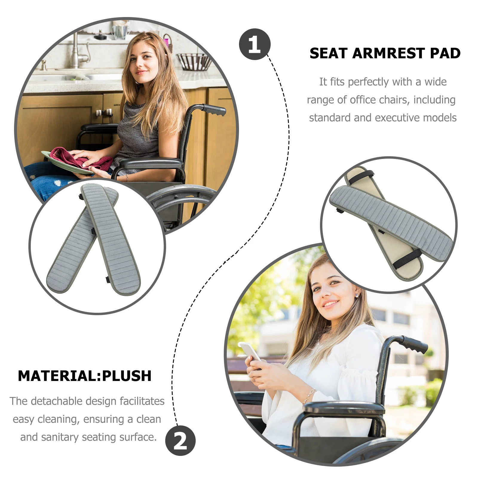 Couch Armrest Covers Office Chair Covers Seat Arm Pad Office Chair Pads Desk Armrest Covers Handle Protective for Chairs