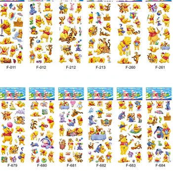 Pegatinas de pared de vinilo 3d para decoración de habitaciones de niños, calcomanías de Winnie the Pooh para el hogar, 12 estilos, no se repiten, dibujos animados, Popular, nuevo
