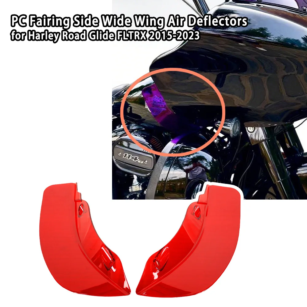 

Motorcycle Accessories Purple PC Fairing Side Wide Wing Air Deflectors for Harley Road Glide FLTRX 2015-2023