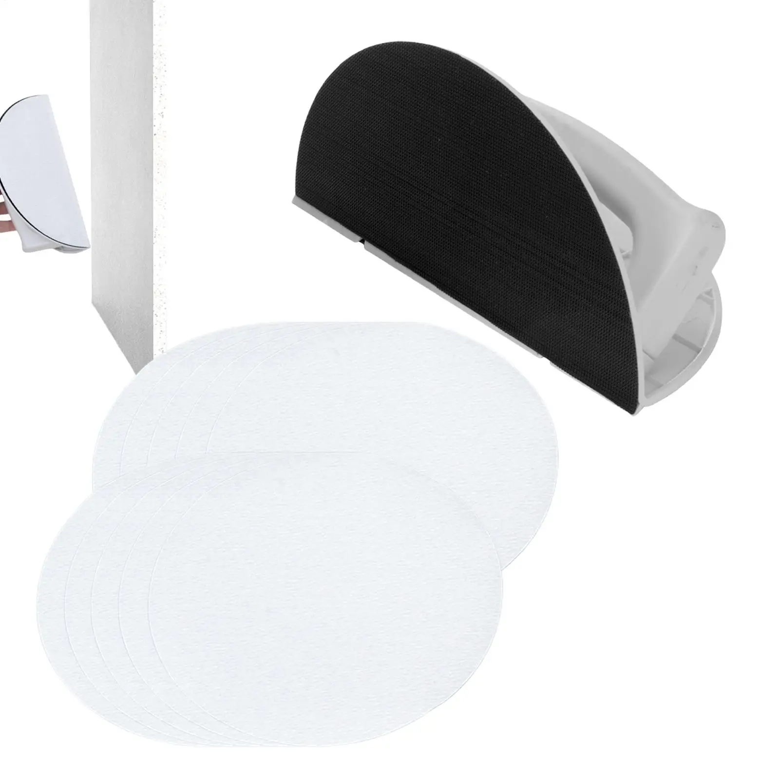 

Contour Sander Trim Sander Lightweight Semi Circular Polishing Scrapper Versatile Semi Circular Angle Sanding Sandpaper Tool