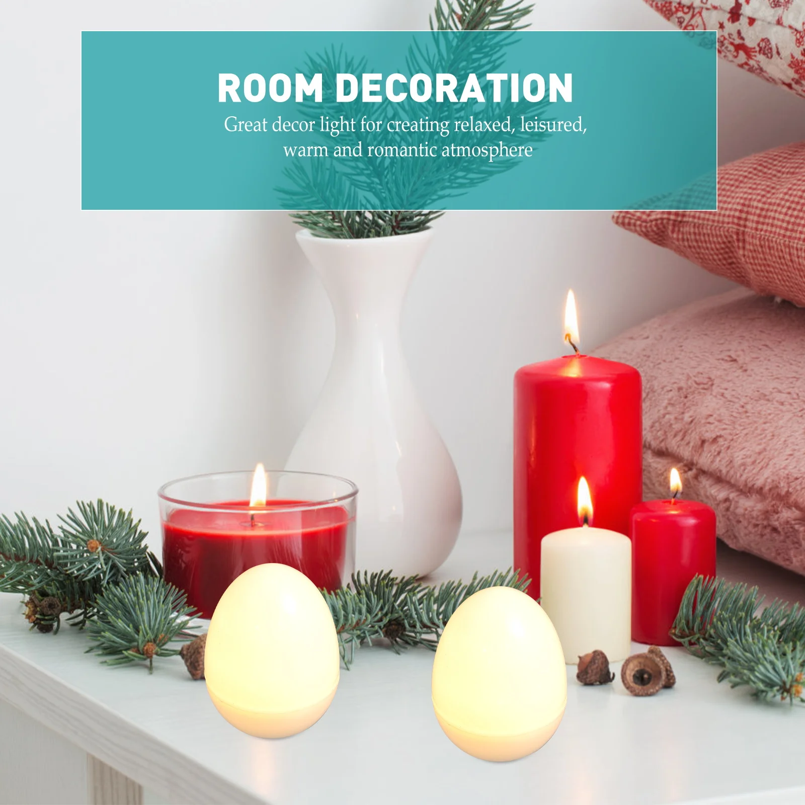 

12pcs Simulation Colored Egg Night Lamp Egg Shaped Festival Party Decorative Supplies For Easter Home Bedroom Decor