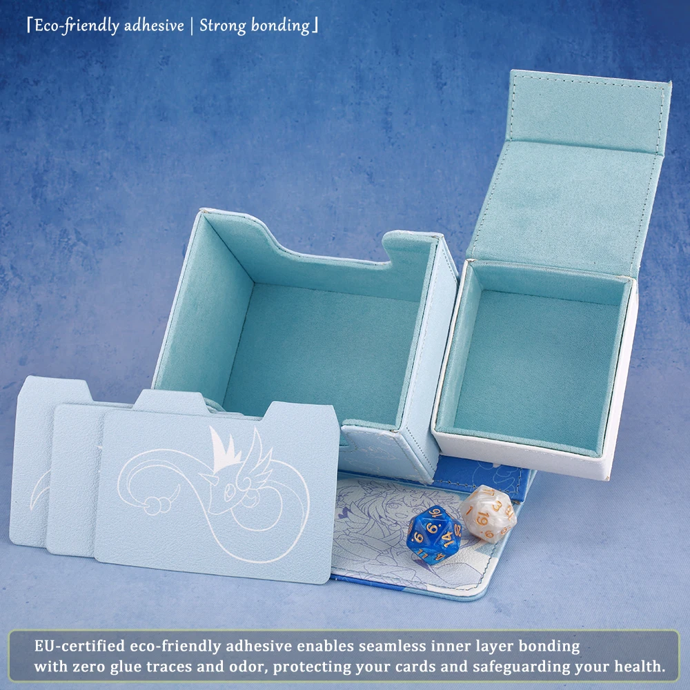 Boîte de pont de Dragonite pour linge, enrouleur de dés pour YGO PTCG, convient à 100 cartes à Double manches, plateau à dés, boîte de rangement de cartes TCG OPCG