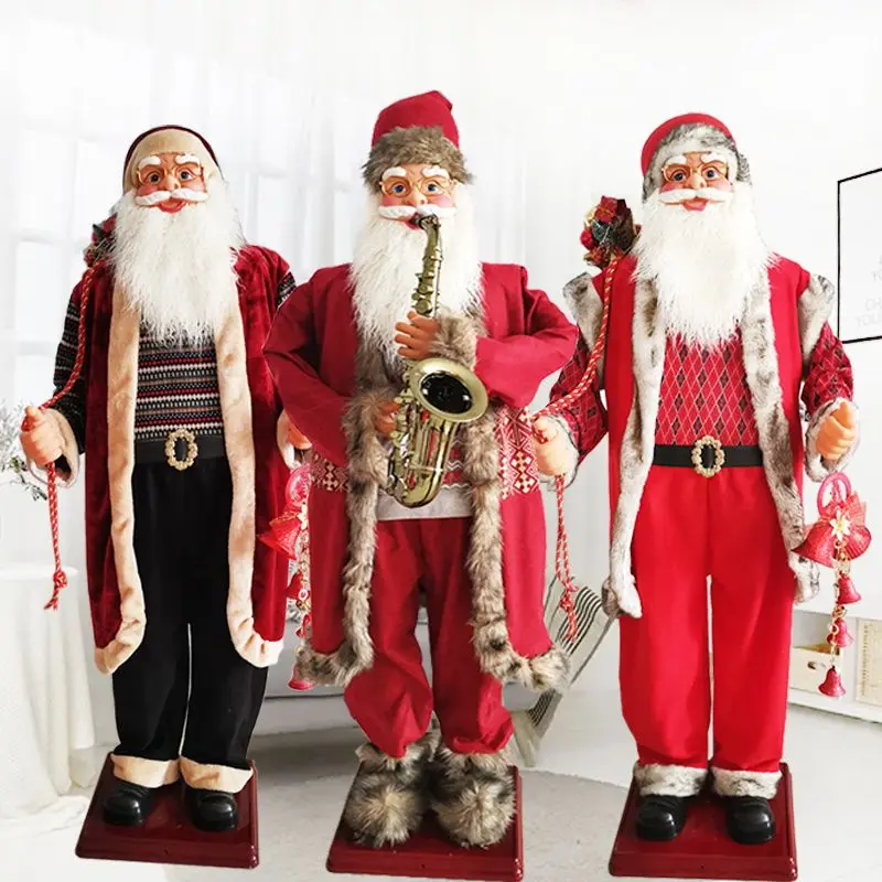 Electric Saxophone Santa Claus, ornament 1.8 meters Singing and dancing Shopping mall hotel Welcome Christmas decorations