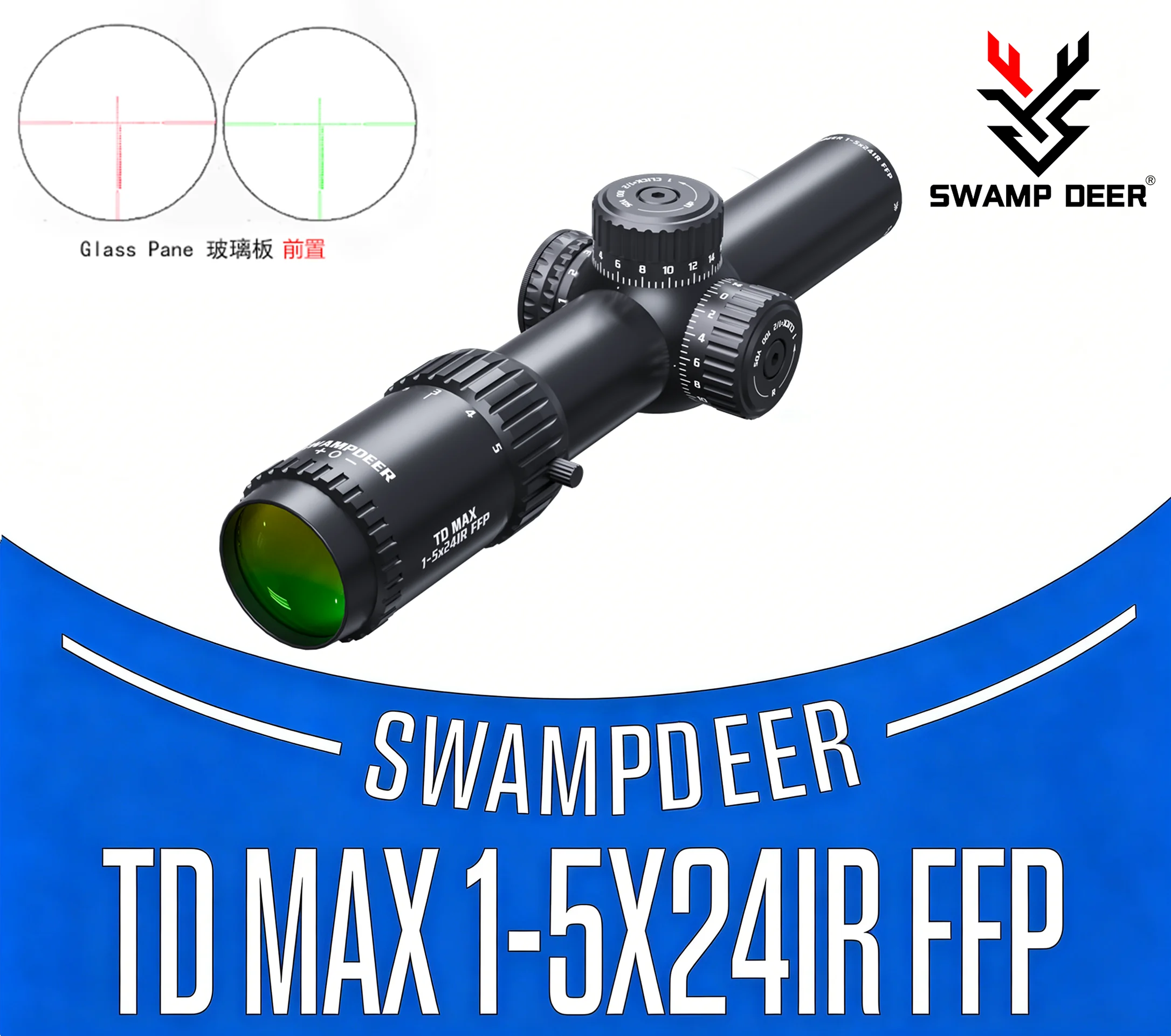 

Тактический оптический прицел SWAMPDEER TD MAX 1-5X24IR LPVO для охоты, аксессуары и снаряжение с рычагом регулировки увеличения