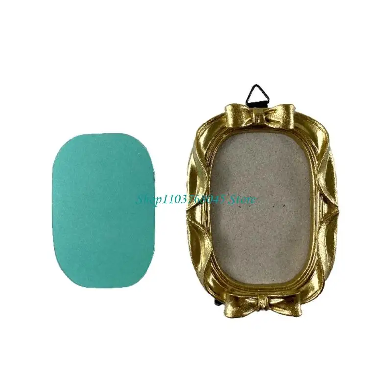 R53F Antique Photo Frame Tiny Baroques Ornate Frame for DIY Jewelry Manicure