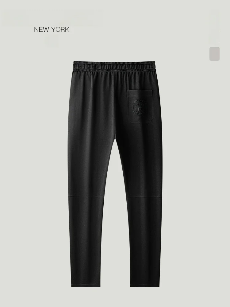 

THOM BEAUN Knitted Air Cotton Straight Leg Casual Pants Men Summer 2025 Loose Sports Trousers Comfortable Breathable