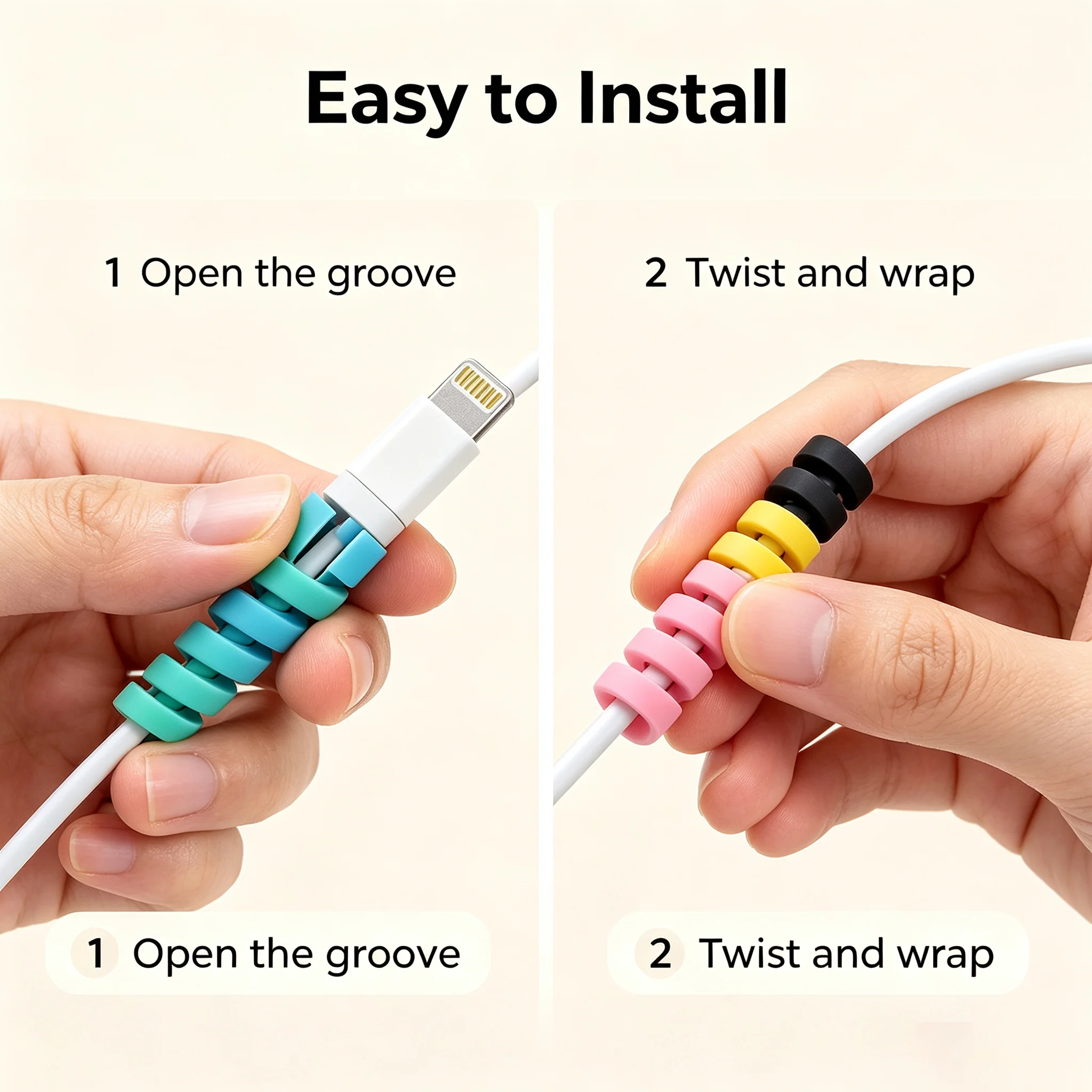 Cable Protector Spiral Silicone Sleeve For Phone Charger Anti-break Extend Service Life