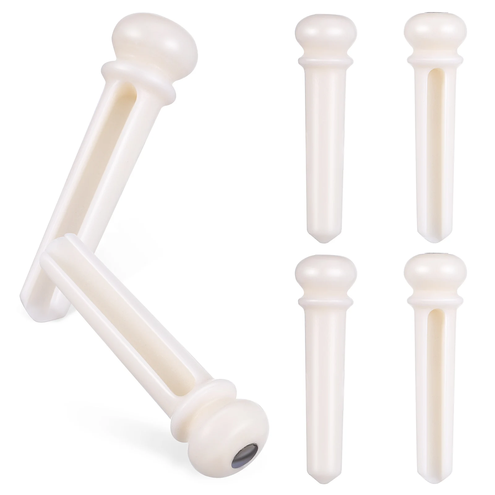 

6 Pcs Guitar String Cone Acoustic Peg Bone Bridge Pins Replacement Pegs Accessories Beef