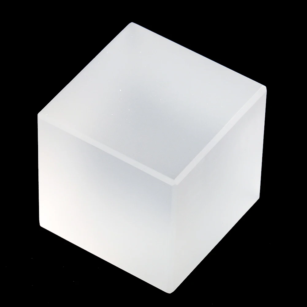 Frosted Milky White Square Cube Crystal Dice Pyramid Ornament Prism Craft Paperweight Degauss Reiki Yoga Chakra Meditation Decor