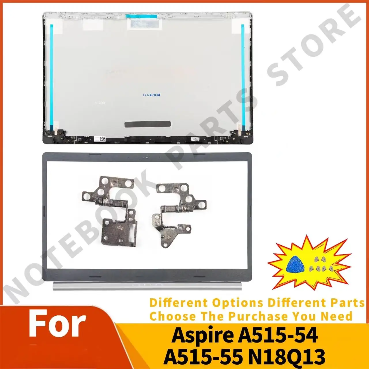 

N18Q13 Aluminium Parts For Aspire 5 A515-54 a515-53 A515-55 A515-55G S50-51 Rear Lid LCD Back Cover Hinges Laptop Cover Repair