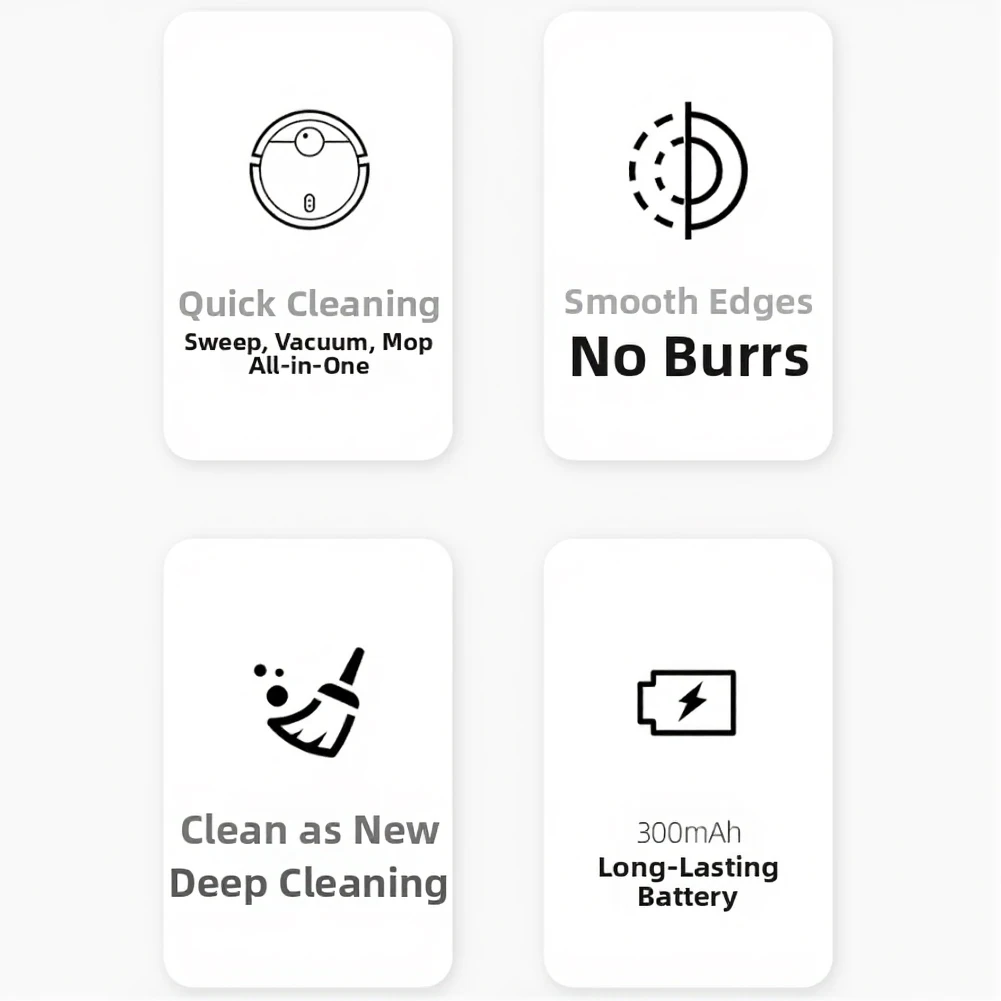 3 in 1 Robot Vacuum Cleaner for Hard Floors Sweeping Vacuuming Mopping Simultaneously ABS Material 18x18x5.6cm Size