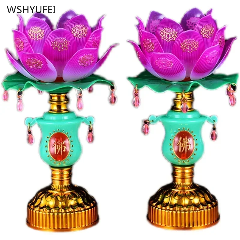 2PCS Plastic Candlestick Shaped Like A Lotus Flower Buddhist Tools in Buddhist Temples Home Furnishings Pray for Auspiciousness