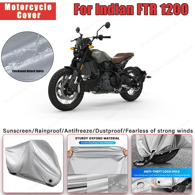 غطاء دراجة نارية بدون أذن لهاتف Indian FTR 1200 - حماية لكامل الجسم في الهواء الطلق، ملحقات موتو واقية من الشمس مقاومة للماء والغبار #1