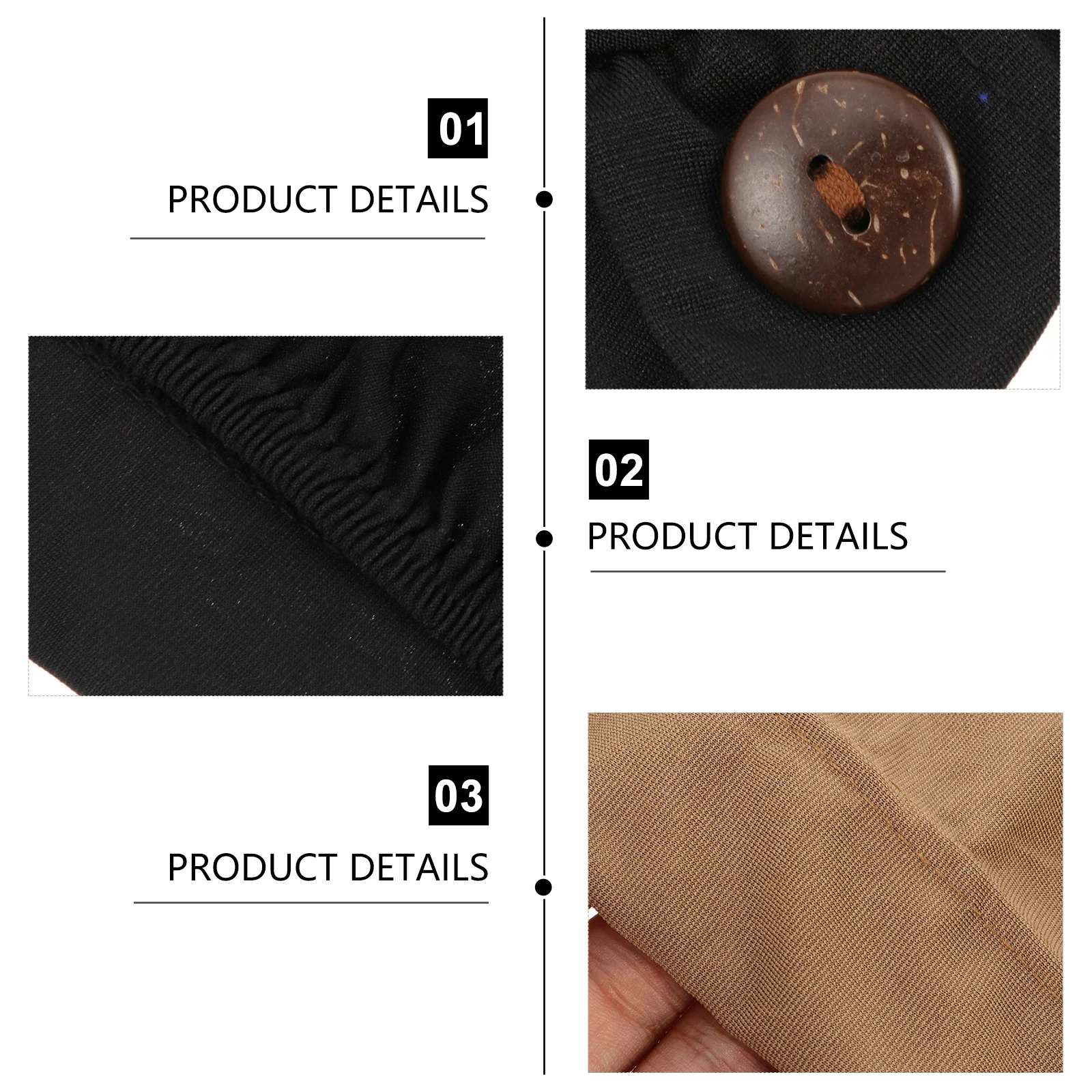 

3pcs Bouffant Turban With Buttons Stretch Soft Headband For Women Breathable Sweat-Absorbing Hat Chemotherapy Head