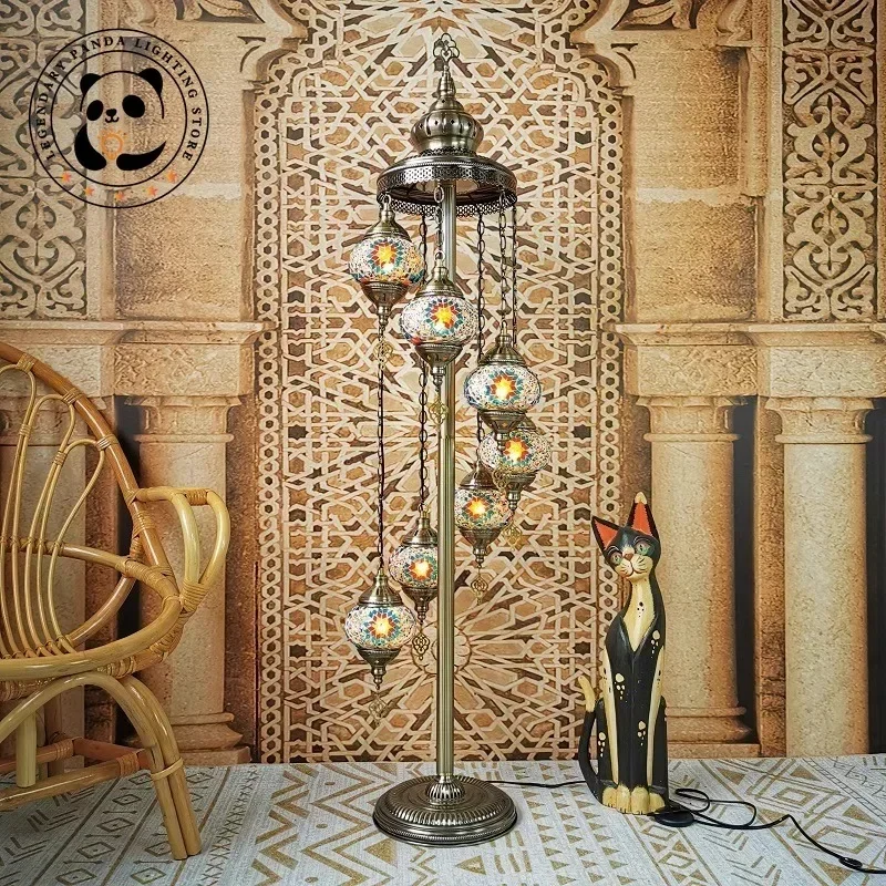 

Exotic Vintage Retro Art Decorative Floor Lamp LED E14 Designer Glazed Glass Vertical Table Lamp Living Room Loft Studio Cafe
