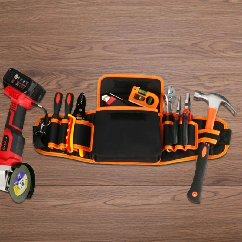 Electrician Tool Pouch Tool Belt Pouches Multiple Pockets Tool Organizers Attachment Pouch for Technician Maintenance 37JD