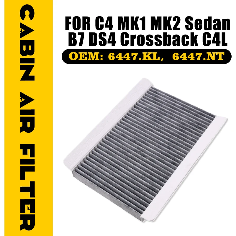 

Carbon Air Filter For Citroen C4 MK1 MK2 Sedan B7 DS4 Crossback C4L 2004~2021 6447.KL 6447.NT Filter Effectively Car Accessories