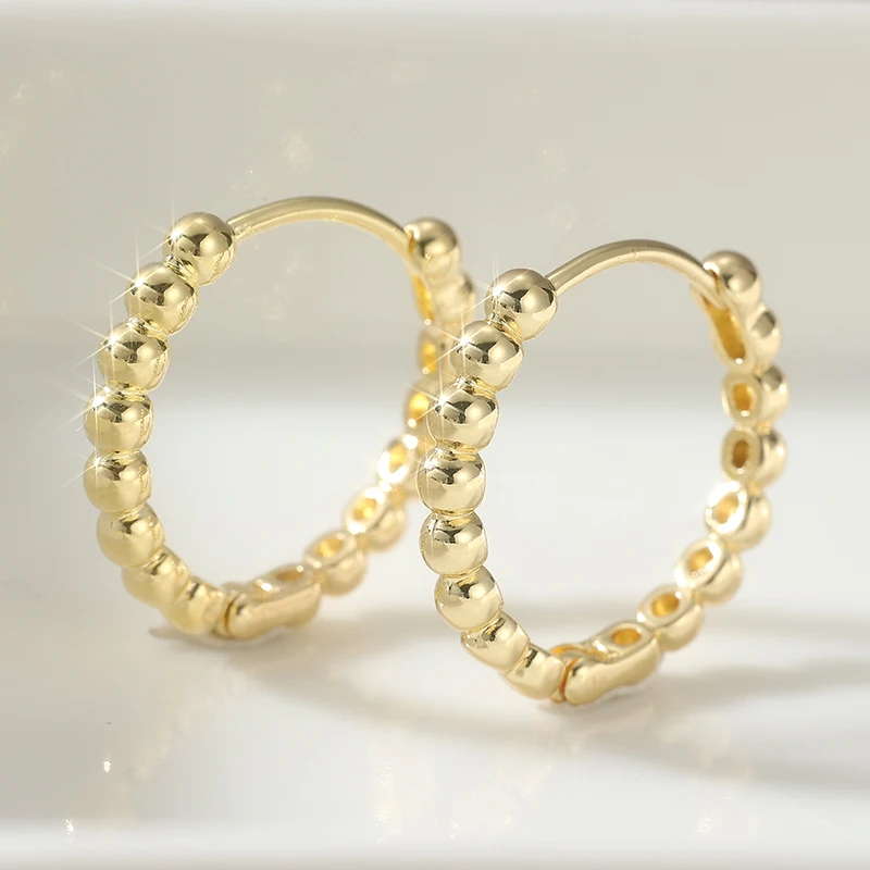 Einzigartige goldfarbene Creolen-Ohrringe, trendige kugelförmige Ohrringe für Damen, Accessoires für Bankett, Party, Hochzeit, Schmuck