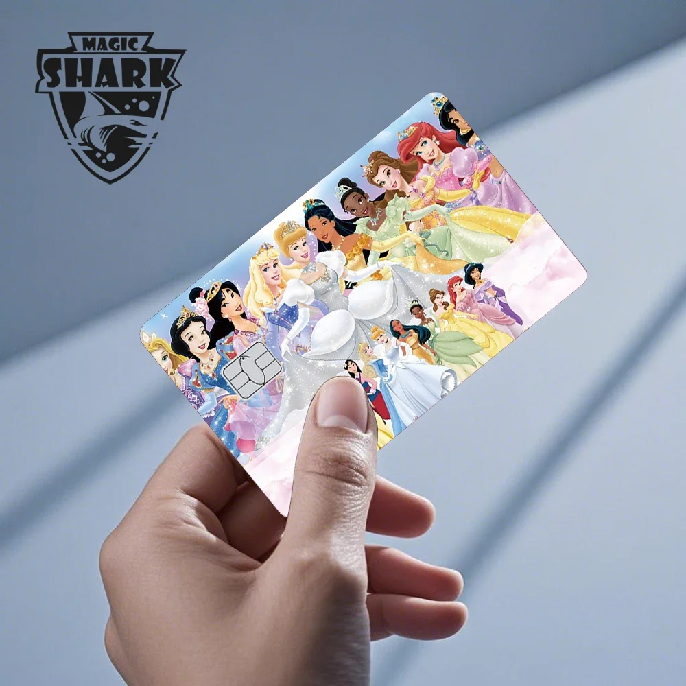 ملصق غطاء جلدي غير لامع من Magic Shark Fashion Stitch Princess Mickey Minne Monster لبطاقة بنك الائتمان الخصم