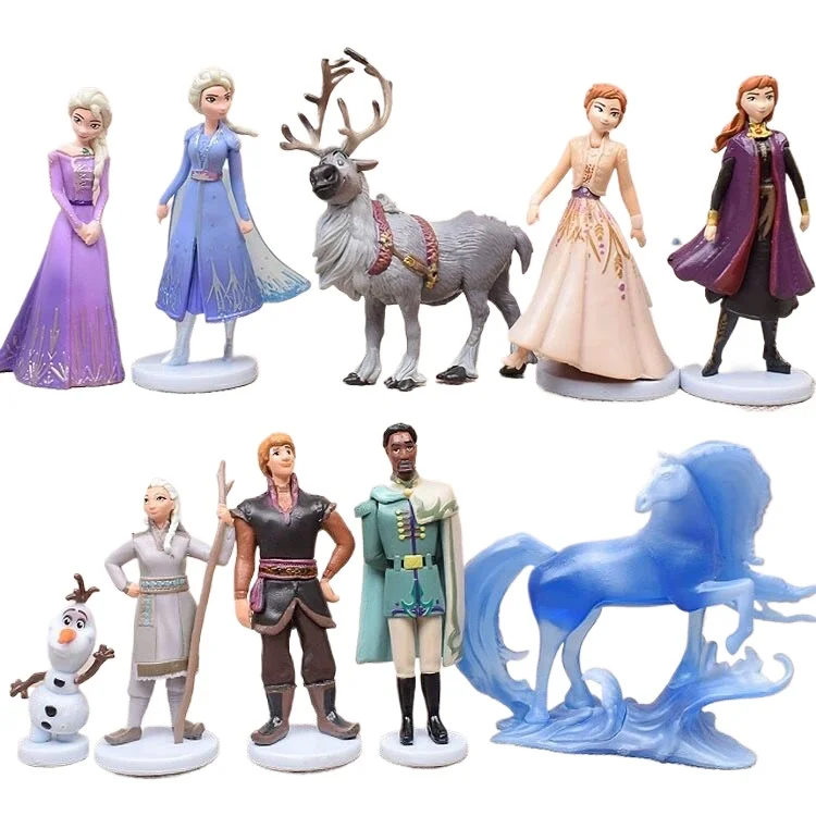 10 pcs/Lot  Disney New Frozen 2 Anna Elsa Action Figures Kristoff  Olaf Model Dolls gift