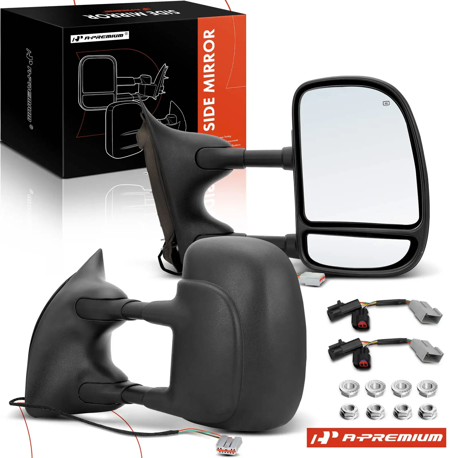 A-Premium Pair Power Towing Mirror for Ford F-250 Super Duty F-350 Super Duty F-450 Super Duty 1999-2007 F-550 Super Duty Heated