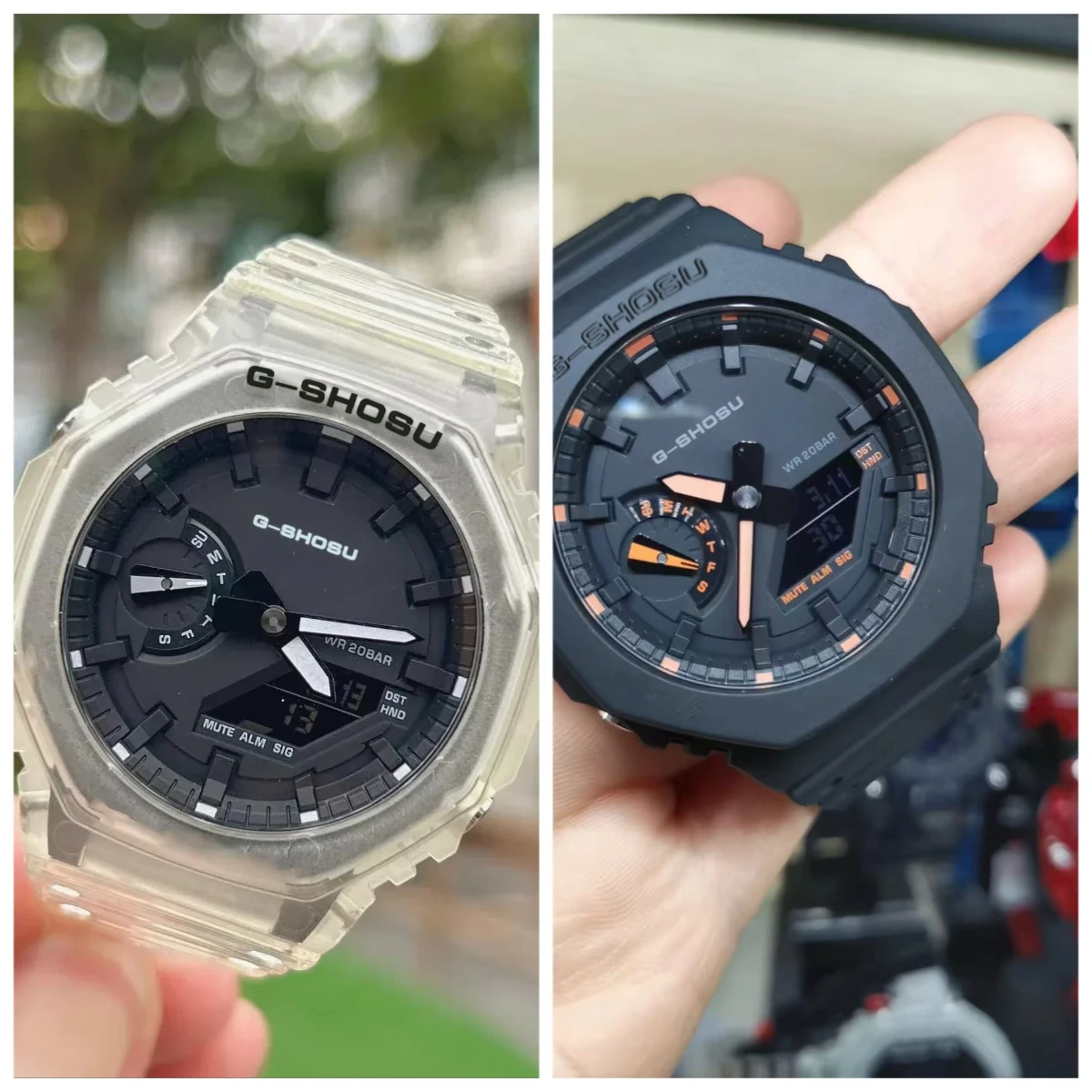 9898 متجر LED شاشة مزدوجة وظيفية بالكامل بالتوقيت العالمي وظيفية بالكامل للجنسين ساعة رقمية مقاومة للماء قرص كبير