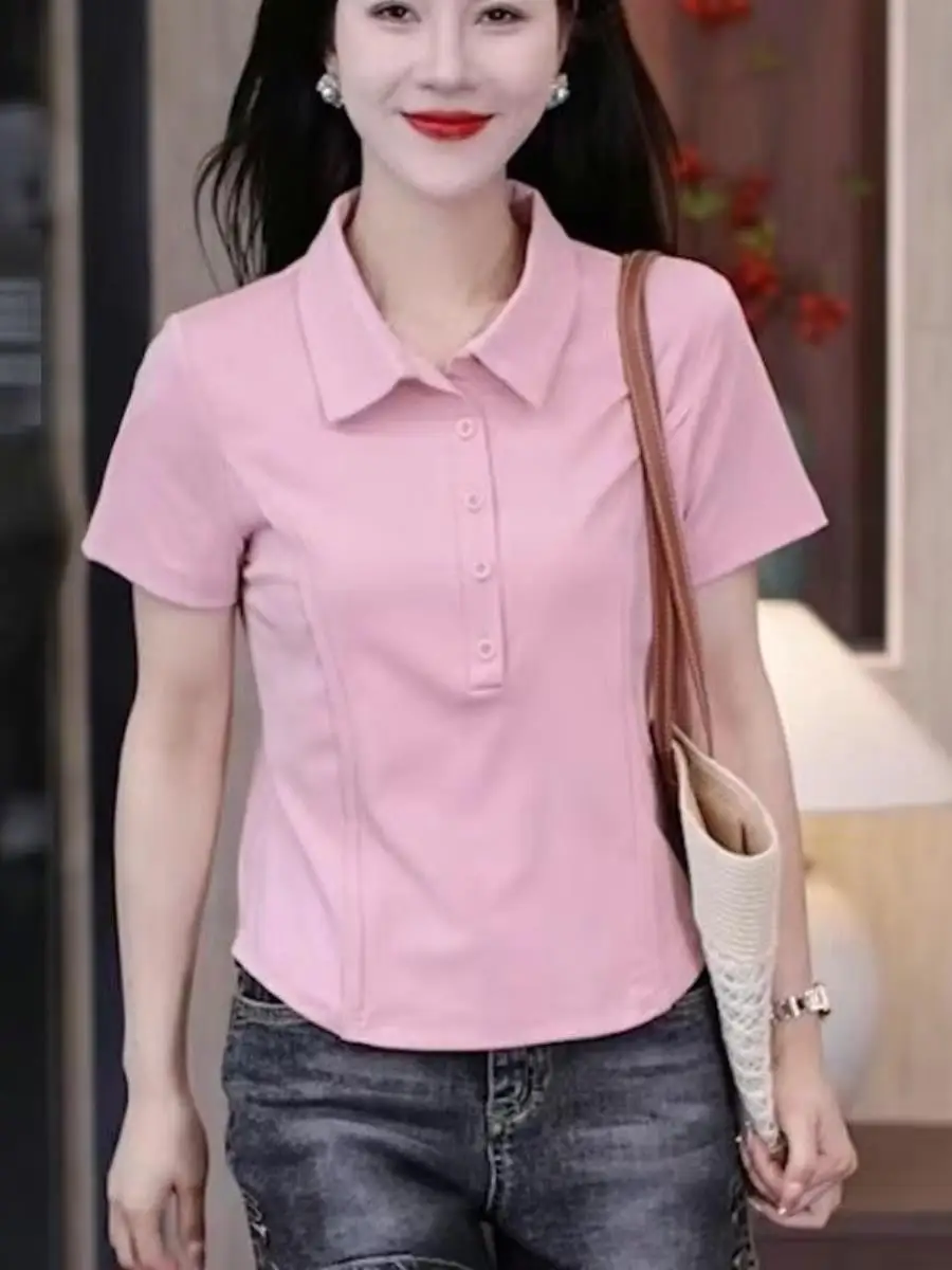 novo-2026-blusa-feminina-de-algodao-de-manga-curta-com-cintura-marcada-gola-abotoada-efeito-emagrecedor-verao-lenco-quadr