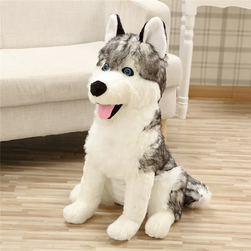 

1pc 40/55cm Realistic Dog Stuffed Animal Dolls Kawaii Wolf Dog Plush Toys Cute Kids Pet Toys Boys Birthday Gifts