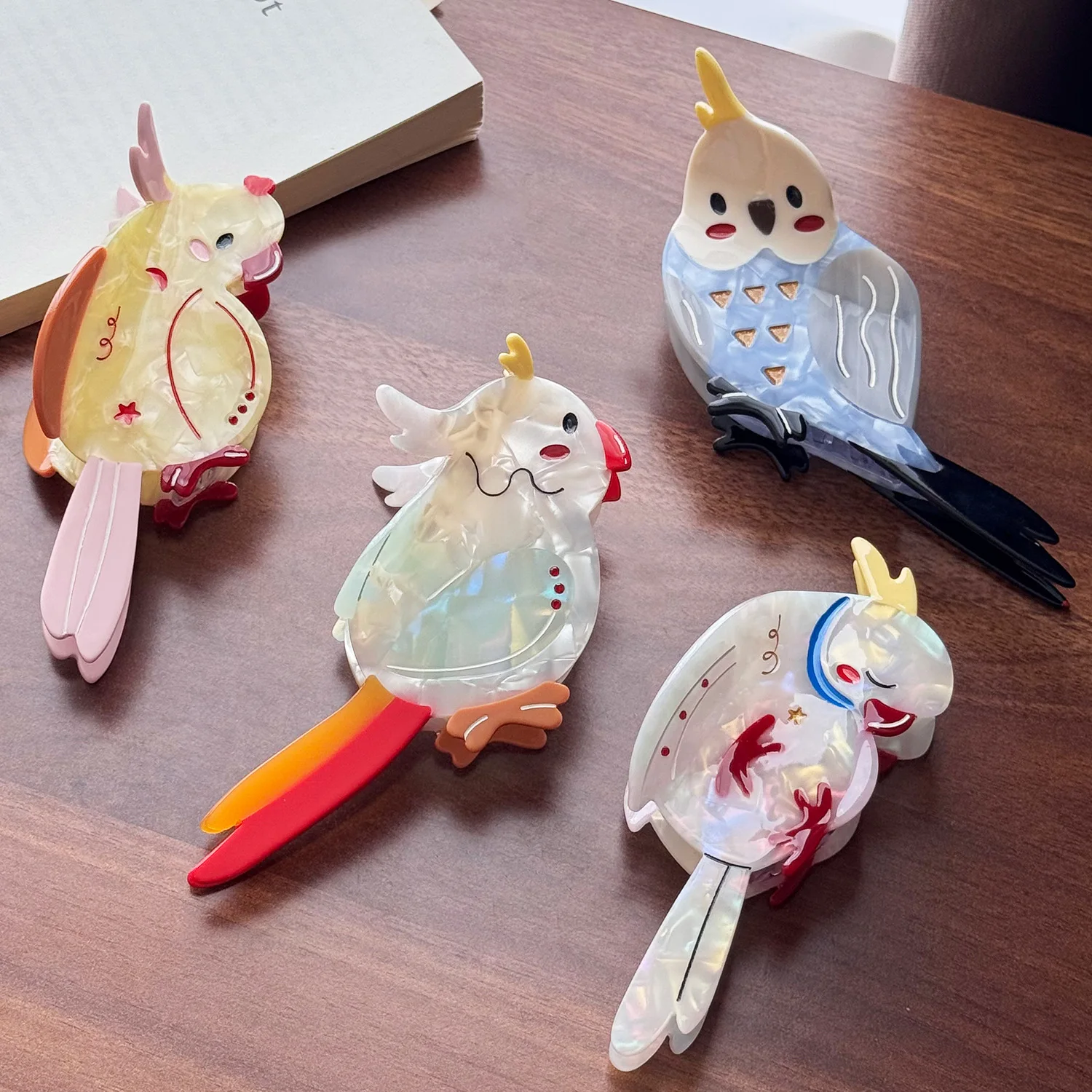 

Dowell Cartoon Animal Bird Acetate Hair Clips, Versatile And Cute Scratch-off Hair Accessories