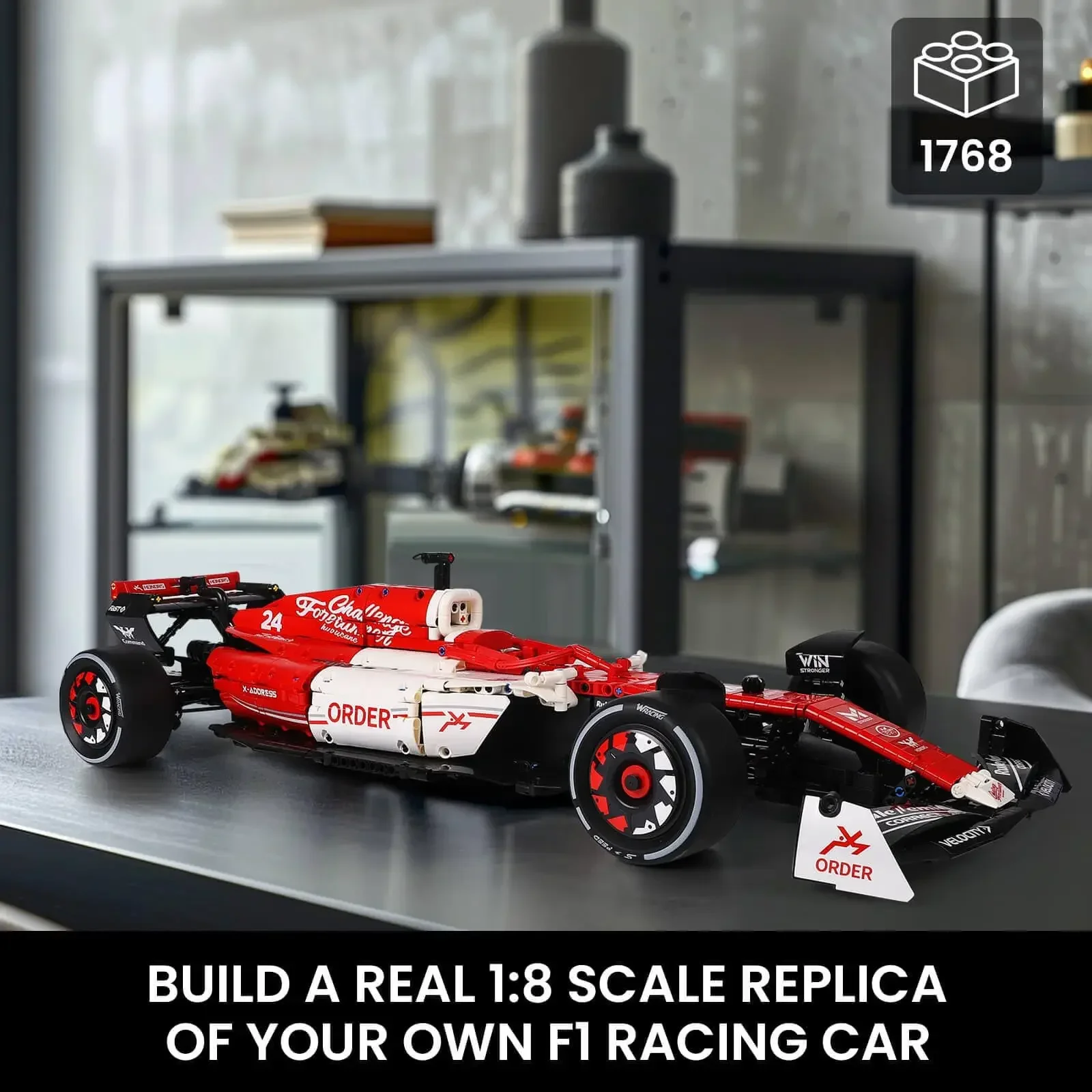 ToylinX 1:8 F1 Race Cars 1770PCS Building Sets MOC Building Blocks Car Cool Collectible Model Car Kits Toy Festive Gift Giving