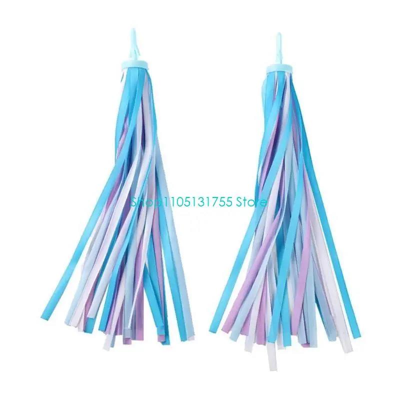 

K0EF 1pair Children Bicycles Coloured Ribbon Decoration Kids Bike Handlebar Tassels Outdoor Cycling Accessories
