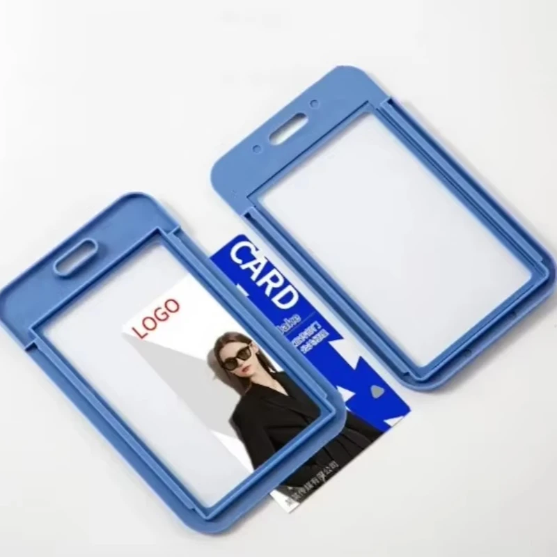 Porte-carte d'identité en plastique PP, horizontal et vertical, porte-carte d'identité de crédit étudiant, porte-carte bancaire, face au cou, 1PC