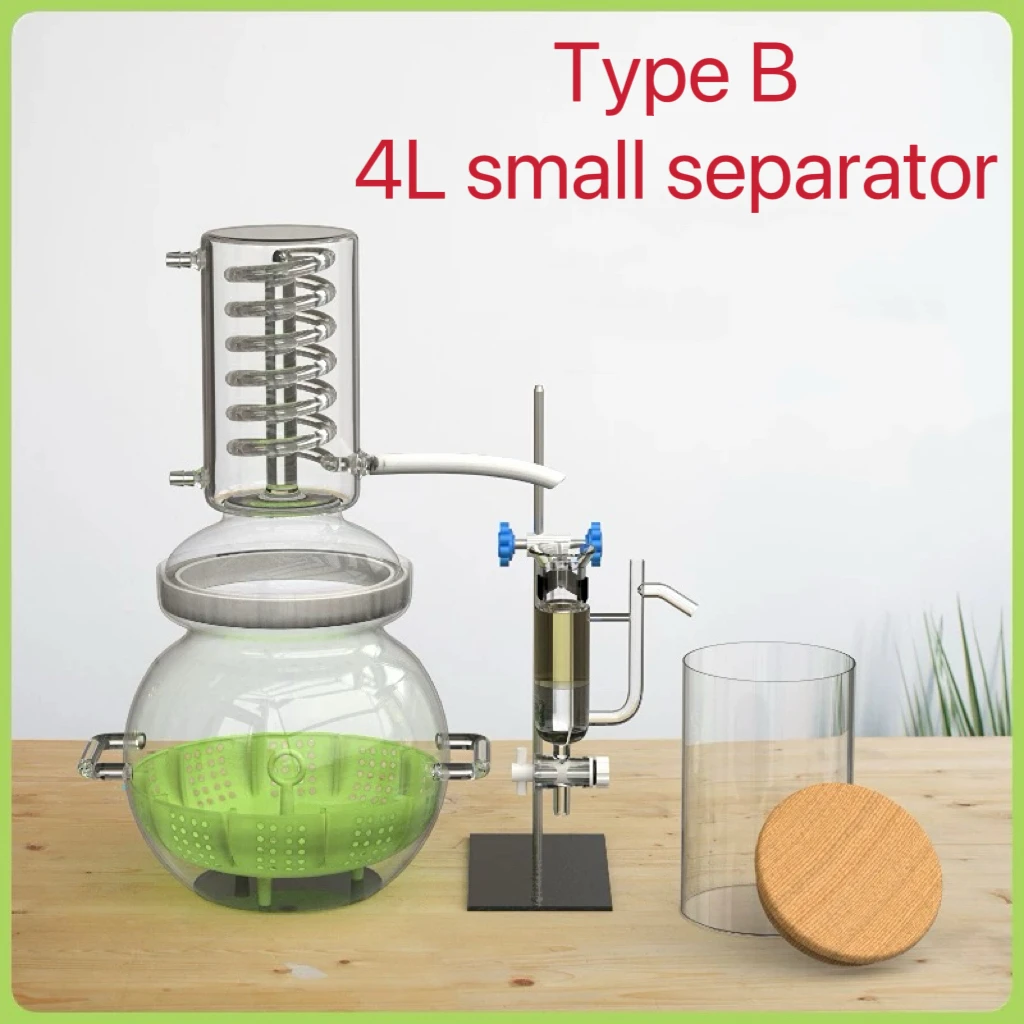 Mini Household 4L Large Capacity Essential Oil Glass Distiller Pure Dew Distiller High Concentration Essential Oil Extractor