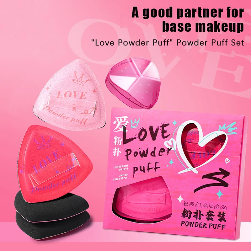 3 ピース/セットメイクアップファンデーションスポンジ三角クッションスポンジウェットドライデュアルユースソフト高品質パフ化粧品アプリケーターツール