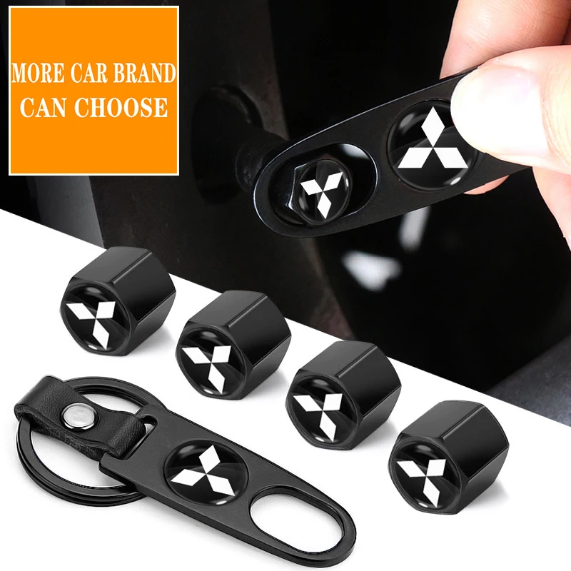 

Car Keychain Auto Tire Valve Cap Car Styling Accessories For Mitsubishi Outlander Lancer 10 9 ASX RALLIART Eclipse L200 Pajero