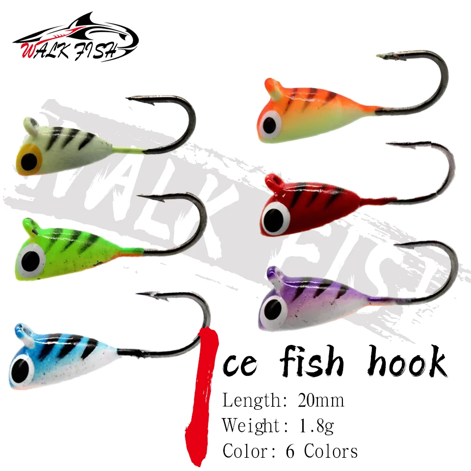 SPAZIERGANG FISCH 6 Stücke 2 cm 1,8g Wal-förmigen Mini Eis Angelhaken Künstliche Köder Blei-kopf Angelausrüstung Outdoor Winter Jigging Köder