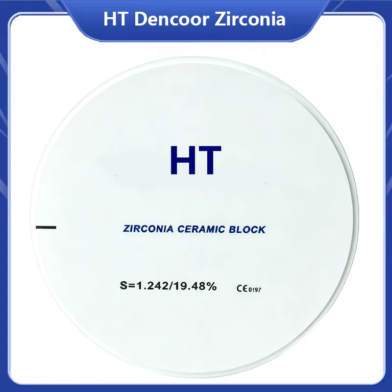 Dental Zirconia Block HT 98mm High Translucent Cad Cam Dental Lab Material Milling System White Zirconia Block For Dental Lab