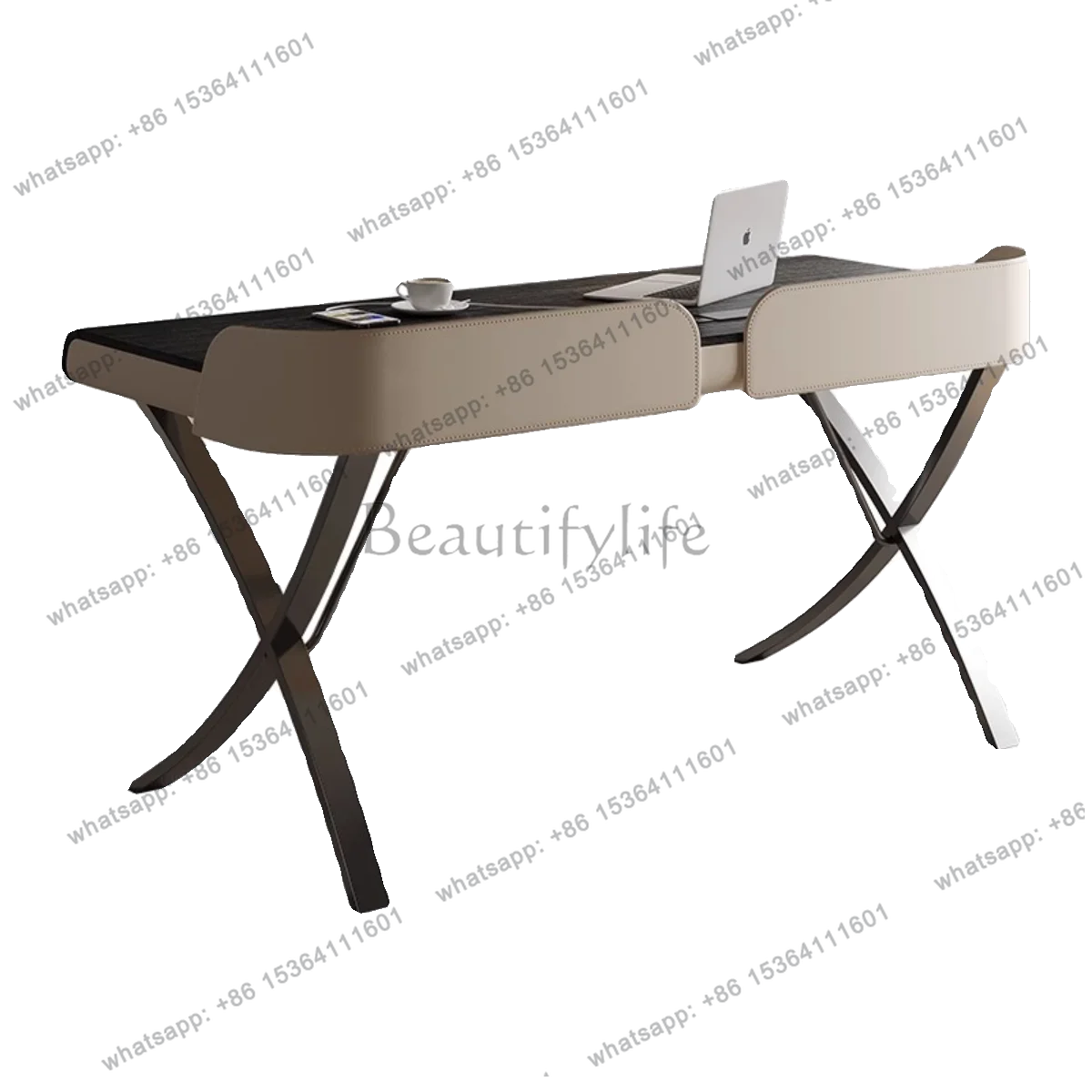 

American solid wood desk light luxury modern living room wabi sabi wind home