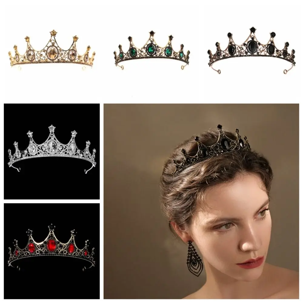 Bar Mitzvah Crown Baroque Retro Crown Rhinestone Hair Hoop Metal Princess Crowns Headband Hair Accessories Bride Tiaras