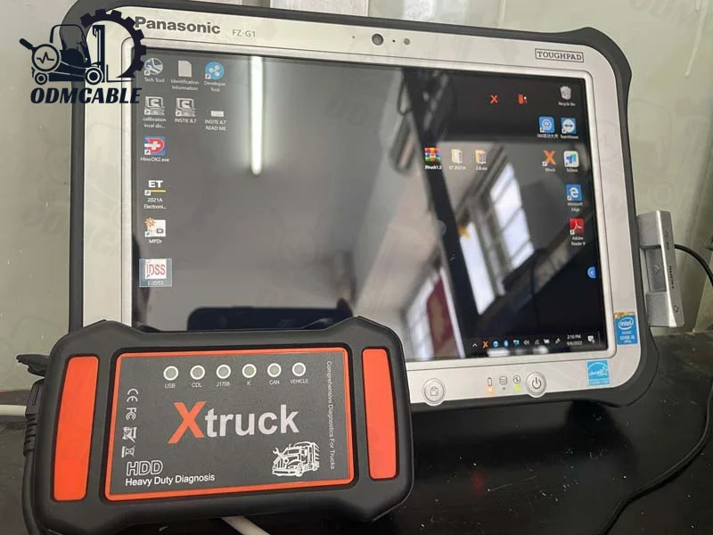 FZ-G1 Tablet with X truck HDD Y009 Full Set Diagnosis Kit Support Multi-brand for Heavy  Trucks Construction Machinery