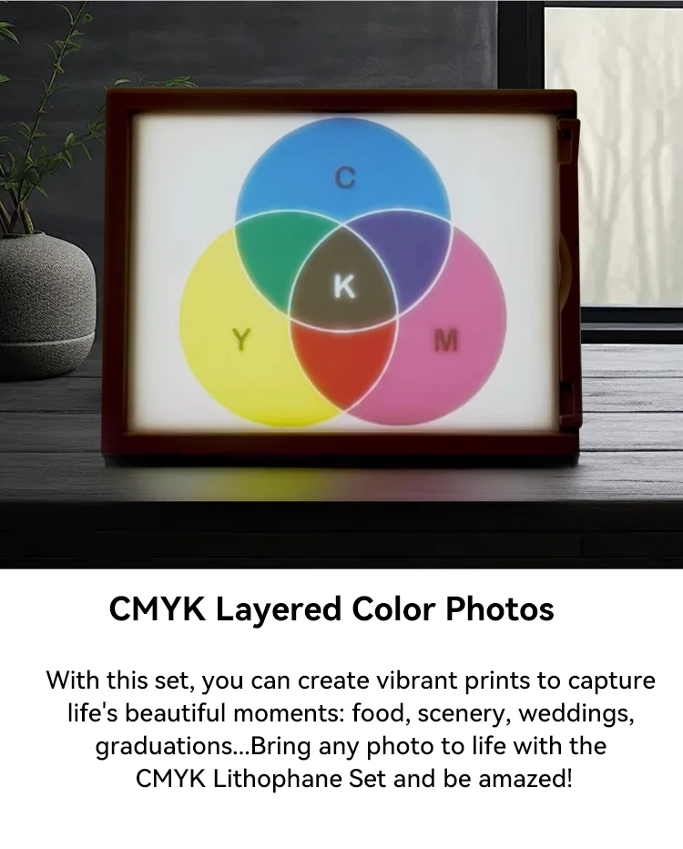 CMYK LED Backlight Board USB-C For Bambu Lab CMYK Hardware With 2M Cable CMYK Lithophane Filament Bundle 3d Printing Parts