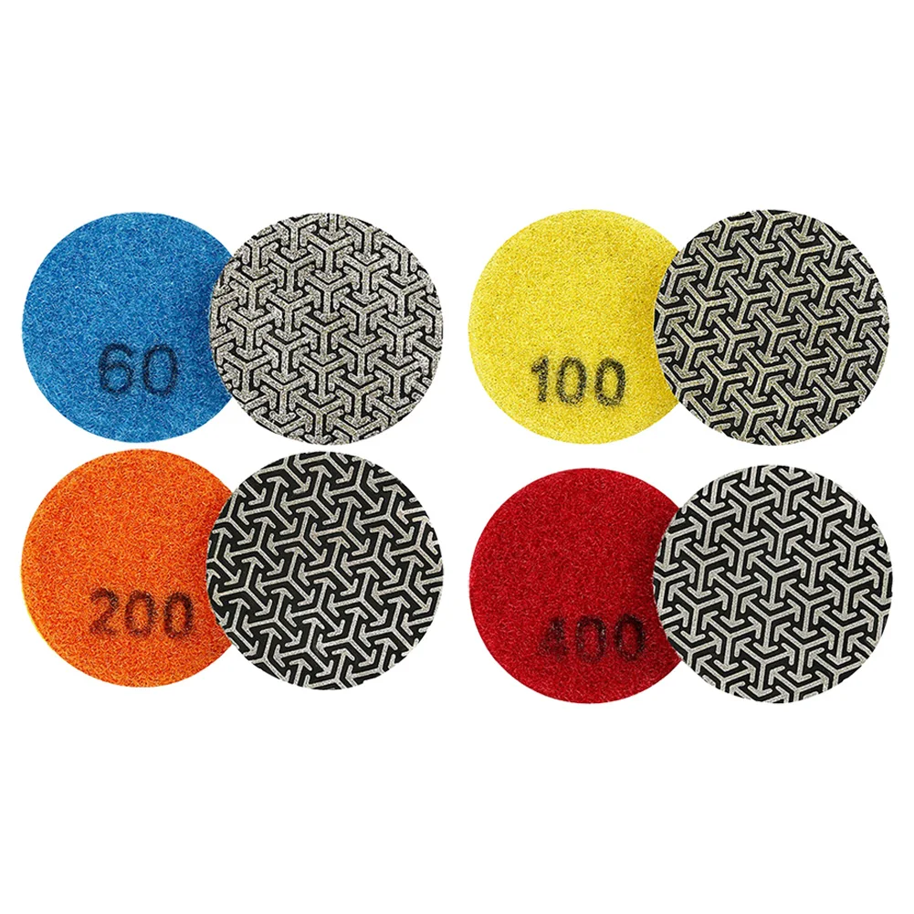 1pc 50mm 2Inch Electroplated EmeryDry Polishing Pad 60-400 Grit Polishing Sheet Sanding Disc For Granite Marble Glass Polishing