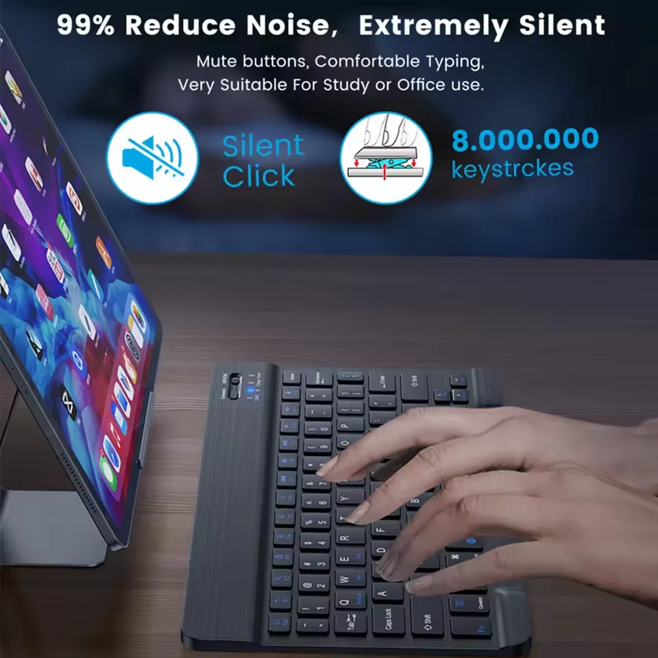 Draadloze toetsenbordmuis voor IOS Android Windows Tablet voor iPad Mini Pro Koreaans Spaans toetsenbord Multifunctionele bediening