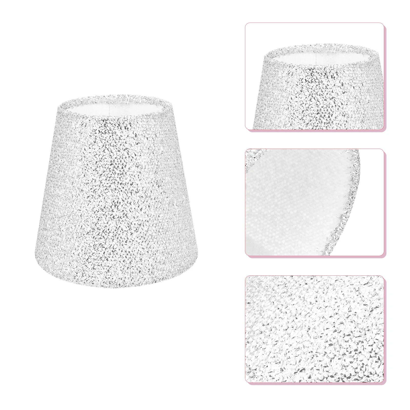 

Creative Silver Sequin Fabric Lampshade Table Light Cover Dust Protective Cloth Art Desk Lamp Shade Stylish Bedroom Decorative