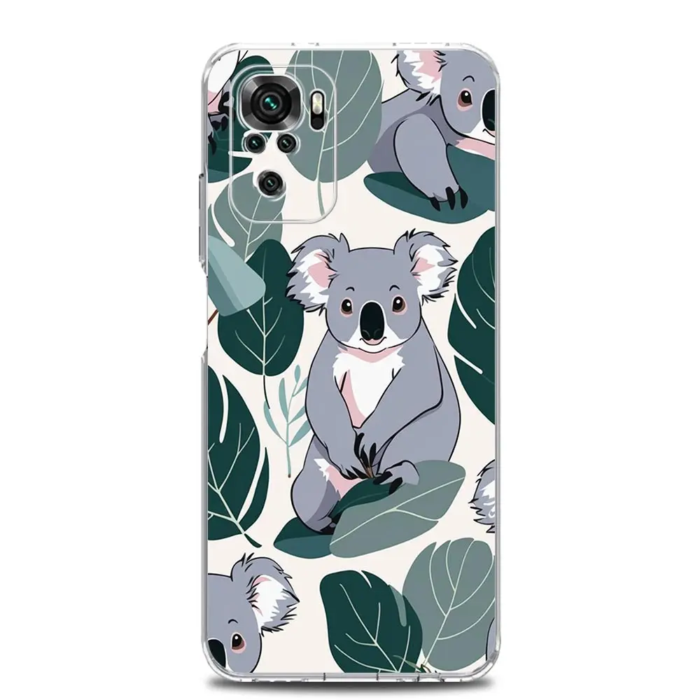 Custodia per telefono per Xiaomi Redmi Note 14 13 12 4G 9 8 10 11 Pro Plus 5G 14C 13C 12C 10C 9C 9A Trasparente morbida TPU Cover Koala
